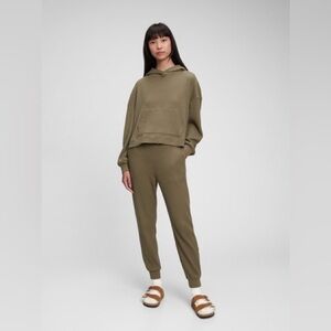 GAP Olive Green Waffle Knit Thermal Joggers Activewear Loungewear Casual Warm